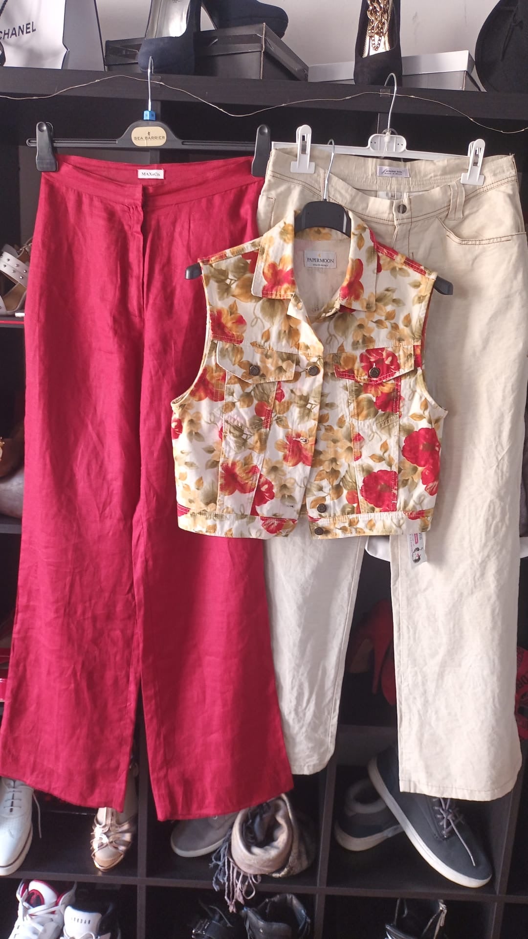 Pantalone largo Max & co rosso pantalone beige modello morbido vendibile singolarmente